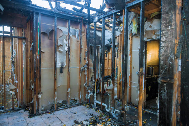 Professional Fire Damage Restoration technician working in Taylorville, IL